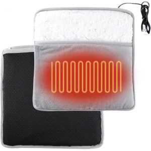 Chauffe-Pieds Electrique Confortable avec Doublure en Peluche Thermostat Chauffe Pieds Electrique Chauffant Rapide pour les Pieds,le Dos et Tout le Corps pour Femmes Hommes(Gris) - Neuf