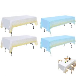 Lot De 4 Nappes Rectangulaires En Plastique &Agrave; Pois Dor&eacute;s, Imperm&eacute;ables Et Jetables, 137 X 274 Cm - Neuf