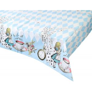 180 X 120 Cm Nappe En Papier Bleu Alice Au Pays Des Merveilles,Nappe Jetable,Fournitures Recyclables Pour La Maison Pour Le Th&eacute; Du Chapelier Fou,Anniversaire,F&ecirc;te Des M&egrave;res - Neuf