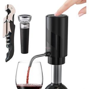 Mevronisshop-A&eacute;rateur-Verseur De Vin &Eacute;lectrique Rechargeable D&eacute;canter Automatique, Avec Tire-Bouchon Et Bouchon Vacuum (Ensemble) - Neuf