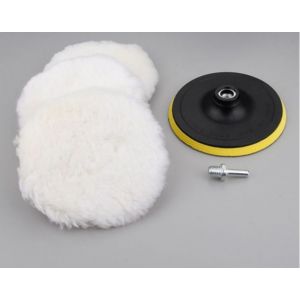 Disque de polissage auto-adhésif, éponge en laine de nettoyage et de nettoyage de voiture de 6 pouces, ensemble de disques ronds de 5 pièces - Neuf