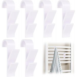 Lot de 8 crochets multi-usages pour radiateurs ronds,porte-serviettes,radiateurs,crochets en ABS pour radiateur de salle de bain,crochets pour tous les radiateurs standard,blanc - Neuf