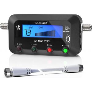 SF 2460 Pro-Pointeur Satellite-Appareil de Mesure pr&eacute;cis pour orienter Votre Parabole-Sondeur Satellite avec c&acirc;ble F,Signal sonore,&eacute;cran LCD,Astra,Hotbird - Neuf