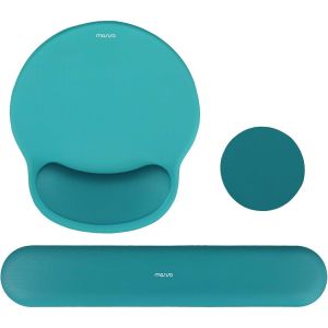 WQD-Repose-Poignet Souris & Clavier, Courbe Circulaire Érgonomique Base Antidérapante Soulagement Douleur, Tissu Doux & Mousse à Mémoire Surélevée pour Bureau/Maison Facile à Taper,Sarcelle Foncé - Neuf