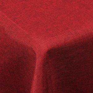Sjzg-Nappe De Table En Lin 135x200cm Aspect Hydrofuge,Nappe Carr&eacute;e Anti-Taches Anti-Salissure Facile &Agrave; Nettoyer,Rouge 0800039 - Neuf
