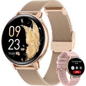 Montre Connect&eacute;e Femme Avec Appel, 1.39"" Hd Smartwatch Sant&eacute; Au F&eacute;minin, 120+ Modes Sportifs, 24H Fr&eacute;quence Cardiaque, 24H Spo2, Sommeil, Calories Podometre Ip68 &Eacute;tanche Android Ios Or Rose - Neuf