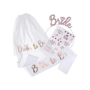 Voile, &eacute;charpe et diad&egrave;me pour enterrement de vie de jeune fille - Accessoires pour la future mari&eacute;e - Neuf