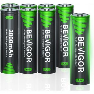8 Piles Rechargeables AA 2800mAh 1.2V NiMH, Haute Capacit&eacute;, Pr&eacute;charg&eacute;es - Neuf