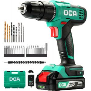 VornixorSarlshopceuse &agrave; percussion sans fil 20V, 40 Nm de couple, mandrin autoserrant 13 mm, 22 500 CPM, 2 vitesses variables, 18+1+1, perceuse &agrave; percussion avec 14 forets/embouts pour brique, m&eacute;tal, - Neuf