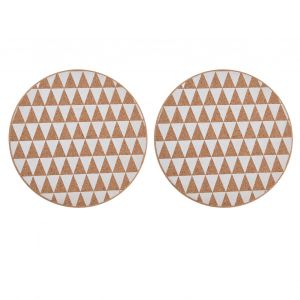 Hjlian Lot De 2 Sous-Verres En Liege De Securite, Pratiques, Brillants, Epais, Style Rustique, Decoration En Bois Pour Cuisines, Triangulaires - Neuf