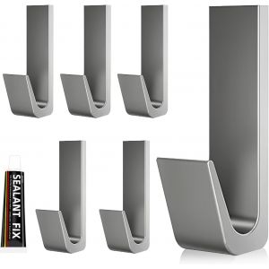 5 Pièces Crochet Adhésif,Aluminium Porte Manteau Adhésif,Antirouille Porte Serviette Salle de Bain Sans Percer,Porte Manteau Adhésif pour Salles de Bain Cuisine,Supporte jusqu'à 10 kg - Neuf
