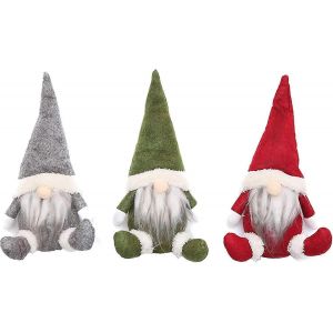 Gnomes Ornements d'arbre de Noël,Ornements de Noël en peluche faits à la main Père Noël Elfe - Neuf