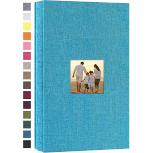 Album photo en lin &agrave; couverture rigide de grande capacit&eacute; pour photos de famille, anniversaire, vacances de b&eacute;b&eacute; (gris, 600 pochettes) - Neuf