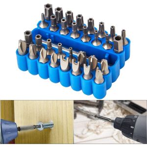 Kal-33 Pi&egrave;ces T&ecirc;te De Tournevis, Kit De Foret Hexagonal &Agrave; Vis De S&eacute;curit&eacute; Inviolable Avec Support De T&ecirc;te De Foret D'extension Magn&eacute;tique, Kit De Tournevis M&eacute;trique 1/4"" - Bo&icirc;te Bleue - Neuf