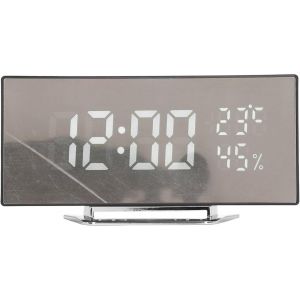KAL-Réveil Numérique, Horloge Numérique À Détection De Lumière Intelligente À Deux Modes D'Affichage, Horloge Design Incurvé Moderne Avec Affichage De La Température Pour La Maison - Neuf