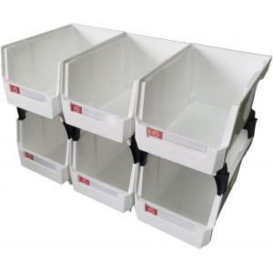 Yemaesre-Lot De 6 Bacs De Rangement Muraux Empilables Pour Ranger Vis, Petites Pièces, Fournitures De Bureau Et Autres Accessoires (Taille M, 20 X 13 Wh) - Neuf
