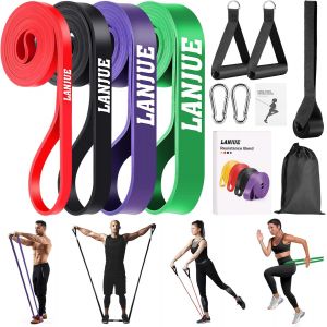 4 Pcs Elastique Musculation,Elastique Sport Bande Elastique Musculation Avec Sac Ancrage De Porte,Bande De R&eacute;sistance Bande Elastique Fitness Pour Entra&icirc;nement Gym Fitness Pilates Yoga.[K1200] - Neuf