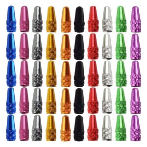 50 Pi&egrave;ces V&eacute;lo Presta Valve Cap Aluminium Cyclisme Pneu Caps Style Fran&ccedil;ais Dust Covers - Neuf