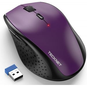 KALANKA-Souris sans Fil 4800 DPI, Classique Ergonomique Silencieuse Souris Optique avec 6 Boutons, 2,4 G avec Récepteur Nano USB Souris Compatible PC Macbook Ordinateur Portable-Violet - Neuf