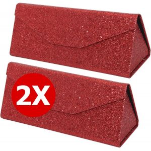 Étui Pliable À Lunettes De Soleil - [Pack: 2 Unités] Boîte Rigide [Triangulaire] Avec [Fermeture Magnétique] Et Doublure Intérieur Protection Vue Lecture Design Femme Homme Enfant Voiture Mode - Neuf