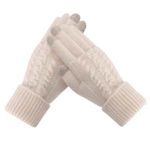 Chaud &Eacute;pais Doubl&eacute; de l'&Eacute;cran Tactile Gants pour le Froid, Tricot&eacute; avec Brassard &Eacute;lastique, Hommes et Femmes Tailles, Noir - Neuf