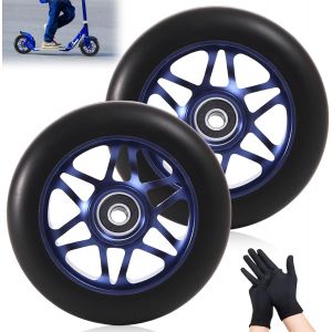 Stunt Scooter Replacement Wheels 100mm 88a With Abec-9 Bearings Aluminum Alloy Accessories Fits Most Scooters And Scooters (Pack Of 2) - Neuf