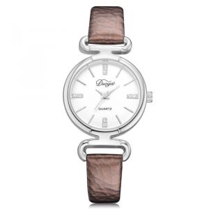 Duoya Femmes Casual Affaires Cadran Rond Analogique Pu Montre-Bracelet Cadeau Robe Montre &Agrave; Quartz (Marron) - Neuf