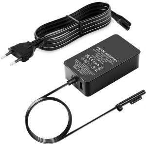 Chargeur Surface Pro,65W 15V 4A Alimentation pour Ordinateur Portable Microsoft Surface pour Surface Pro 8 7+/7 6 5 4 3 X,Surface Laptop 4/3/2/1,Surface Go/Go 2,Surface Book 1/2 Model 1706 1796 1800 - Neuf