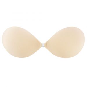Soutien-Gorge Adhésif Sans Bretelles, Invisible, Push-Up, En Silicone, Pour Robe Dos Nu Avec Cache-Tétons, Couleur Chair, Taille B - Neuf