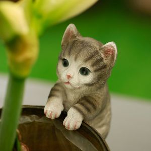 Ornement de jardin extérieur, sculpture de jardin animalière, statue de chat mignon pour jardin, pelouse, jardin aquatique, décoration d'intérieur, cadeau - Neuf