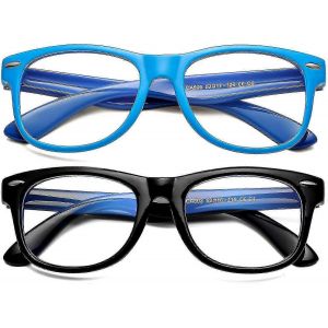 Paquet de 2 lunettes anti-lumi&egrave;re bleue pour enfants gar&ccedil;ons filles,maux de t&ecirc;te anti-fatigue oculaire,cadre incassable,3-12 ans - Neuf