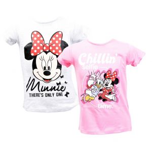 T Shirt Enfant Licence Fantaisies En Coton Pack De 2 T Shirts Minnie - Neuf