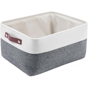 Bo&icirc;te De Rangement En Tissu Tiss&eacute;,Panier Pliable En Toile Pour V&ecirc;tements,Jouets Et &Eacute;tag&egrave;res,Gris Froid (Moyen,Lot De 1) - Neuf