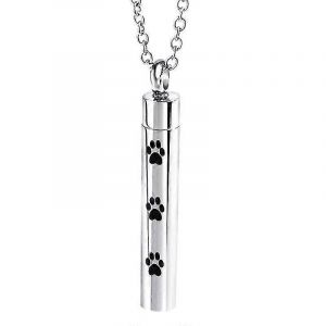 Paw Urn Cremation Collier Sterling Silver Dog Cat Pet Paw Print Cr&eacute;mation Bijoux Pour Pet Ashes Animal - Neuf