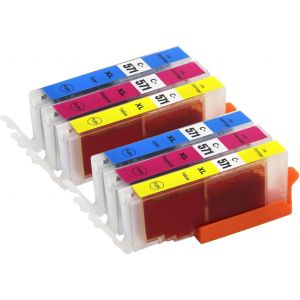 2 C/M/Y Set Of 3 Ink Cartridges To Replace Cli-571 Compatible/Non-Oem For Pixma Printers (6 Inks) - Neuf