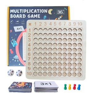 ChenQuanSarl-Tableau De Multiplication, Table De Multiplication, Jeu De Soci&eacute;t&eacute; De Math&eacute;matiques Montessori En Bois Pour Enfants De 3 &Agrave; 5 Ans, 5 &Agrave; 7 Ans, 6 &Agrave; 8 Ans, M&eacute;morisation De La Table De Multip - Neuf