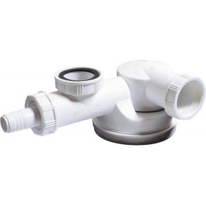 Jexnovashop-30724276 Siphon &Eacute;vier Gain De Place &Oslash;40 Espace Avec Garde D'eau 50 Mm, Blanc - Neuf