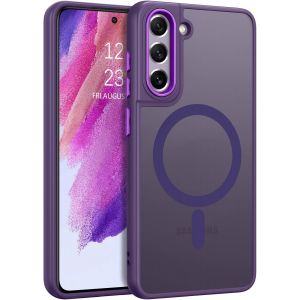 Kal-Coque Pour Samsung Galaxy S21 Fe Magnétique Etui Aimantée Avec Protection Antichoc De Grade Militaire,Dos Mat Grivé Translucide Anti Rayures Doux Pour La Peau Housse Samsung S21 Fe 5g -Violet - Neuf