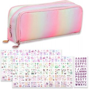 MAA-Pochette à Crayons Sticker,Cadeau Fille de 4 à 12 Ans,Pochette à Crayons Esthétique l'Ecole avec Compartiments,Peinture en Diamant Faite à la Main,Pochette à Crayons Rose,Cadeau d'anniversaire - Neuf