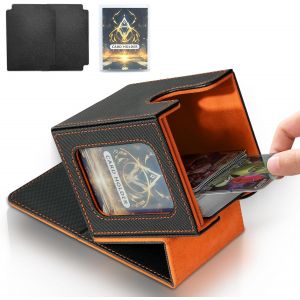 Chenquansarl-Boîte De Rangement Pour Cartes Mtg Commander, Boîte De Rangement Pour Cartes À Collectionner, Étui Magnétique En Cuir Pu, Peut Contenir 100 Cartes À Double Couch - Neuf