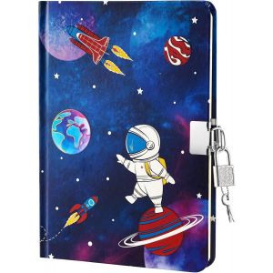 Teppc-Journal Astronaute Pour Gar&ccedil;ons - Lumineux Carnet De Dinosaure Pour Enfants &Eacute;cole Voyage Journal Intime Couverture Rigide A5 Lign&eacute; Blocs Notes Avec Serrure Et Cl&eacute;s - Neuf