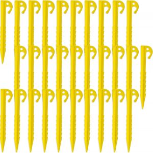 Yemaesre-30 Pcs Piquet De Tente En Plastique, Piquets De Tente Spirale, Sardine Tente De Jardin Sol, Pour Accessoires Pour Camping, Auvents De Camping, Auvents De Caravane - Neuf