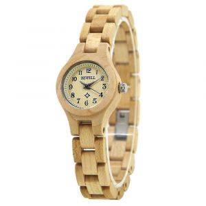 Montre-Bracelet W123a En Erable Naturel Faite A La Main, Affichage Analogique, Petit Bo&icirc;tier Fin En Bois Pour Femme (Beige) - Neuf