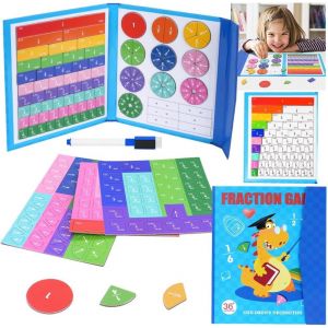 KAL-Jeux Éducatifs Mathématiques, Puzzle Éducatif De Fraction, Fractions Magnétiques, Fractions Game, Jeux Pour Apprendre Les Fraction Aimantées-Dinosaure - Neuf