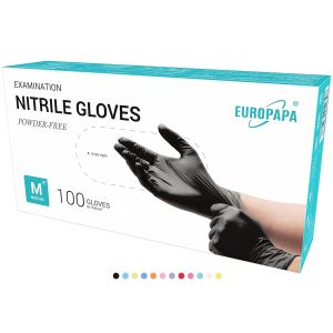 Lot De 100 Gants Jetables En Nitrile Sans Poudre,Sans Latex,Non St&eacute;riles,Sans Latex,Non St&eacute;riles,Sans Latex,Gloves Disposibles (M,Noir).[H31] - Neuf