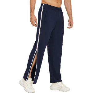 Jexnovashop-Pantalon D'entra&icirc;nement Pour Homme Avec Fermeture &Eacute;clair Sur Toute La Longueur, Pantalon De Jogging, Pantalon D&eacute;chir&eacute;, Pantalon De Loisirs, V&ecirc;tement De Sport Ample Et D&eacute;contract&eacute; Avec Poc - Neuf