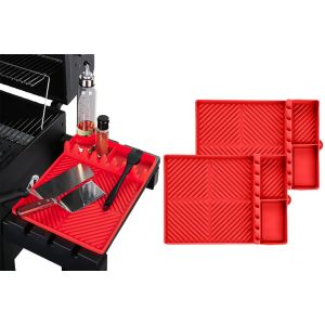 Lot de 2 tapis de cuisson en silicone pour barbecue et micro-ondes, plaque de cuisson r&eacute;sistante &agrave; la chaleur, outil de cuisson antid&eacute;rapant - Neuf