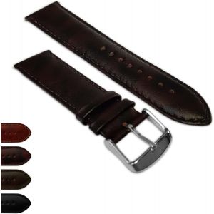 Kal-Bracelet De Montre En Cuir De Veau Véritable Anglais Rembourré Avec Boucle En Acier Inoxydable (25) - Neuf