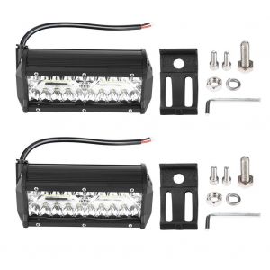 Lot De 2 Barres Lumineuses Led 7 Pouces 120 W, Faisceau Combine, Feux Antibrouillard, Etanches, Pour Vtt Tout-Terrain - Neuf