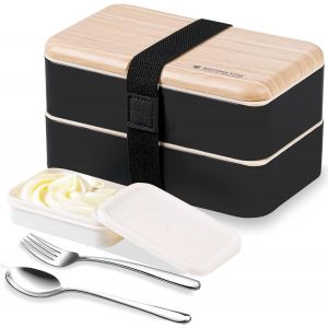 Bo&icirc;te Bento Repas Bo&icirc;te &Agrave; Lunch Bo&icirc;te &Agrave; D&eacute;jeuner Gouter Bundle Divider Style Japonais Lunch Box Avec Une Cuill&egrave;re Et Une Fourchette En Acier Inoxydable (Rose) - Neuf